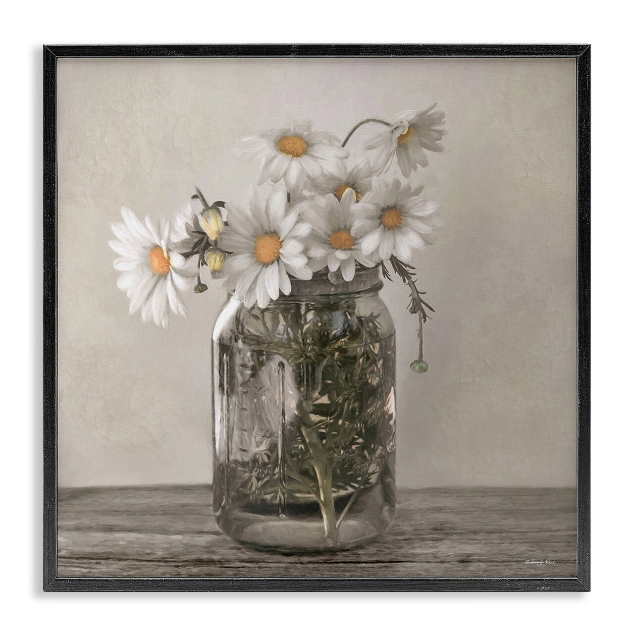 Stupell Industries Joy In A Jar Daisies Framed Giclee, design by Robin-Lee Viera